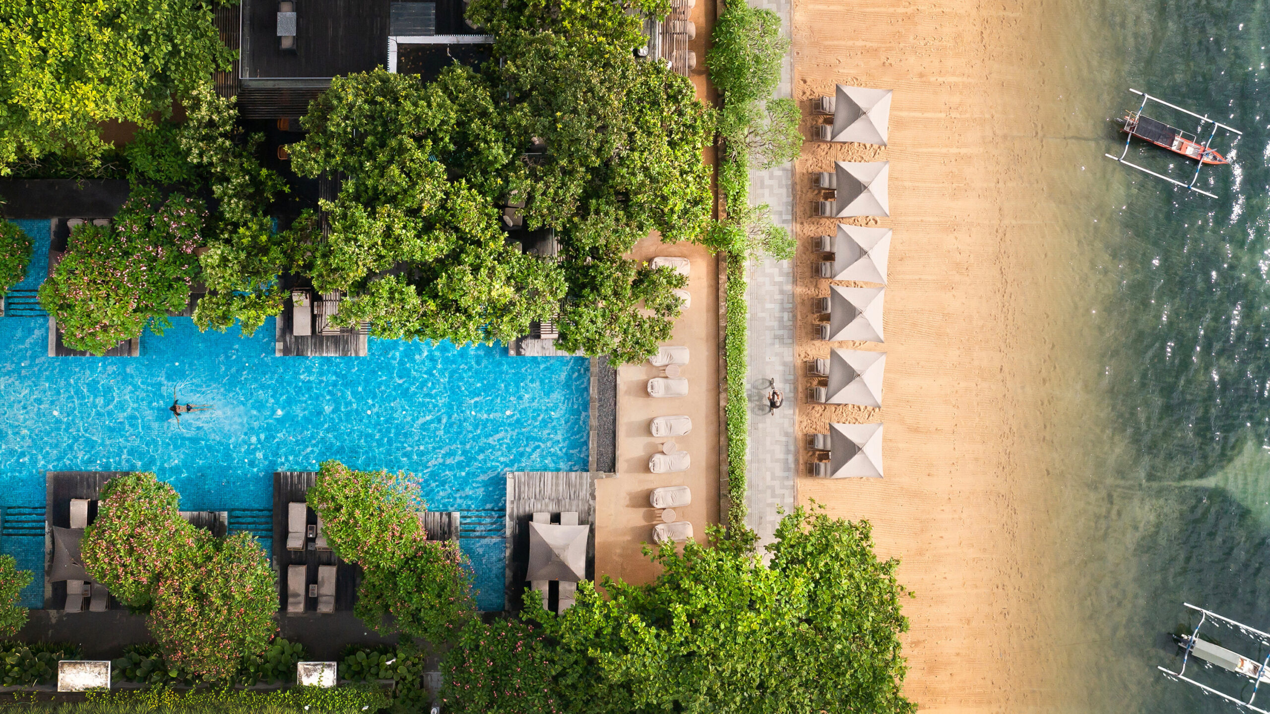 Indonesien sanur maya sanur aerial pool scaled resort