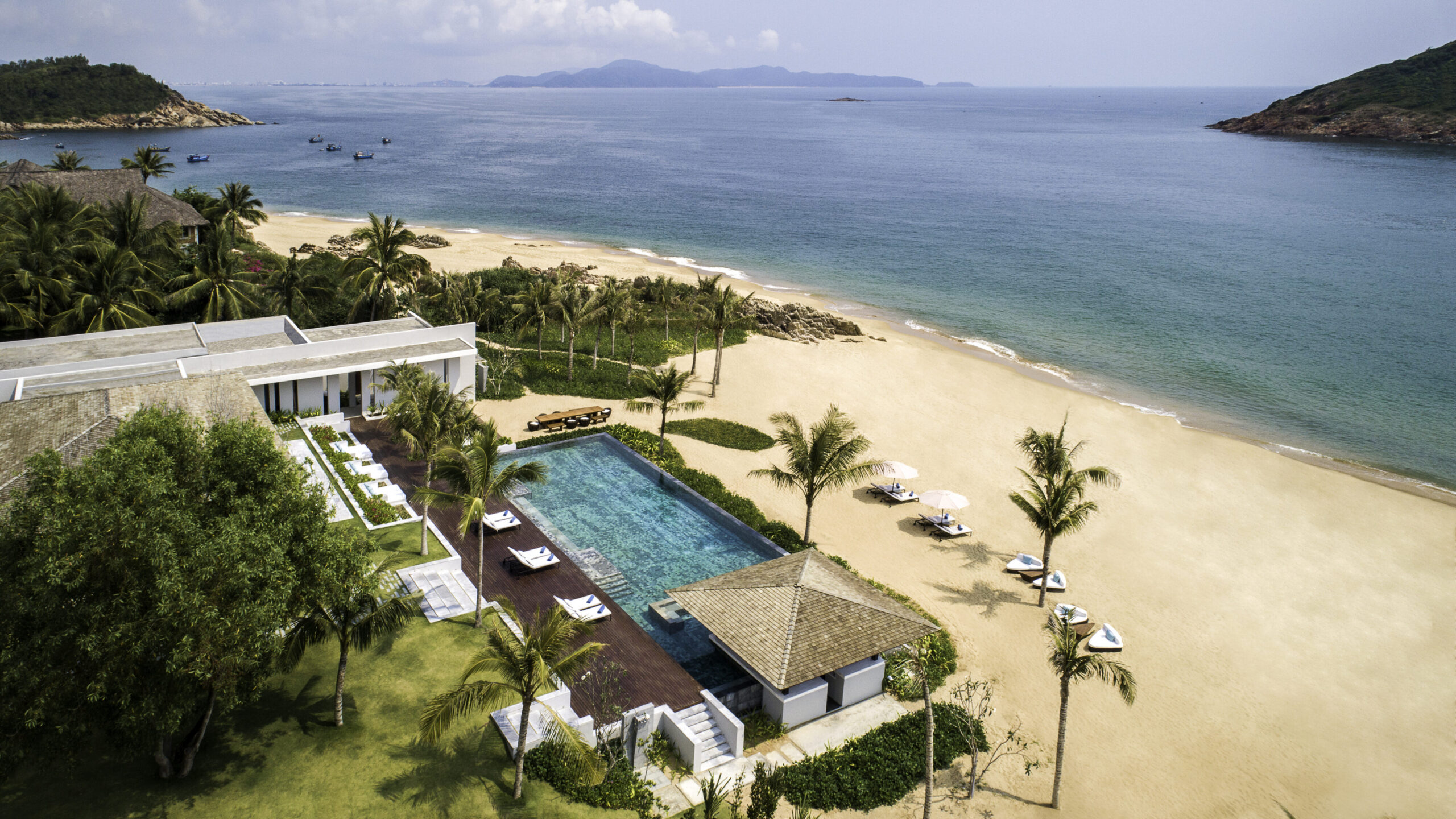 Vietnam quy nhon anantara villas pool aerial scaled